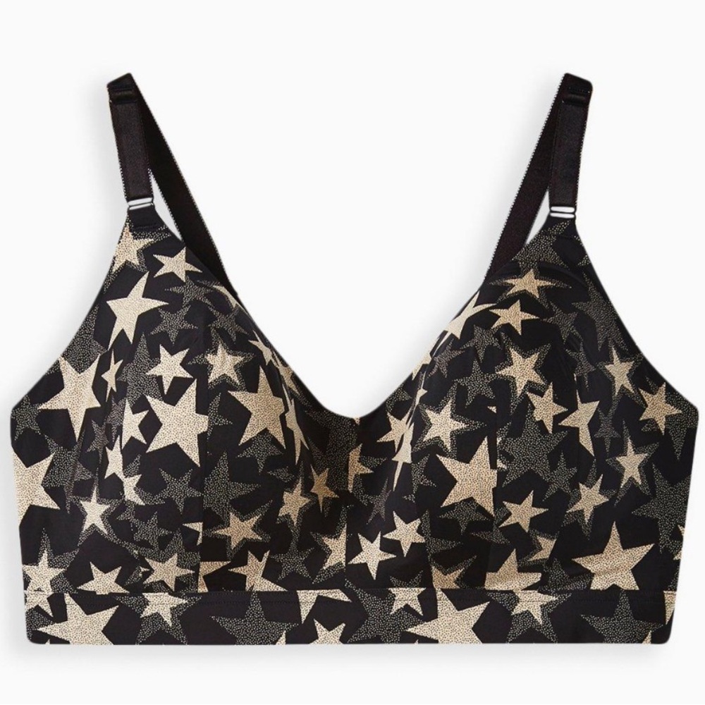 Torrid Dream Wire-Free Longline Bra Dotted Stars, Sz 40D, NWT